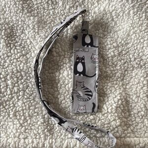 Great Teacher gifts ! Cat Print Gray Lanyard/pen Holder, Purfect for a teacher 😊